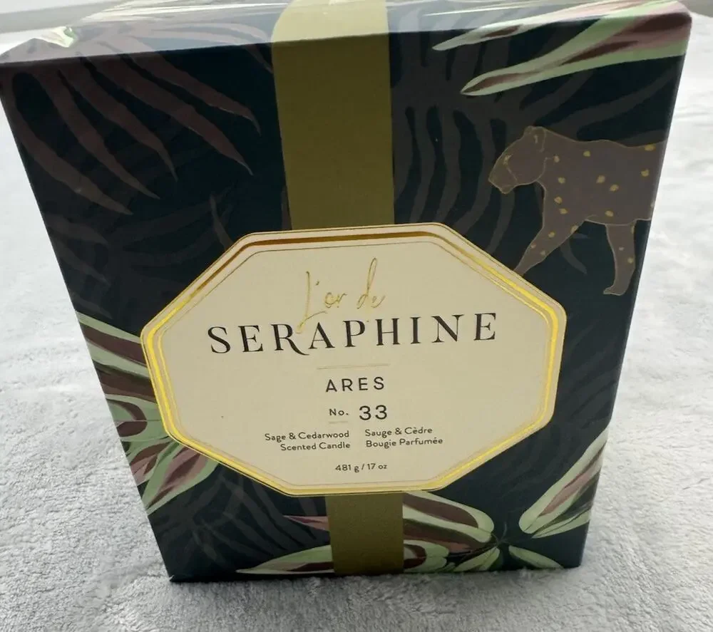 L'or de SERAPHINE Scented Candle Fragrance No. 33 ARES 17 Oz. Sage And Cedarwood